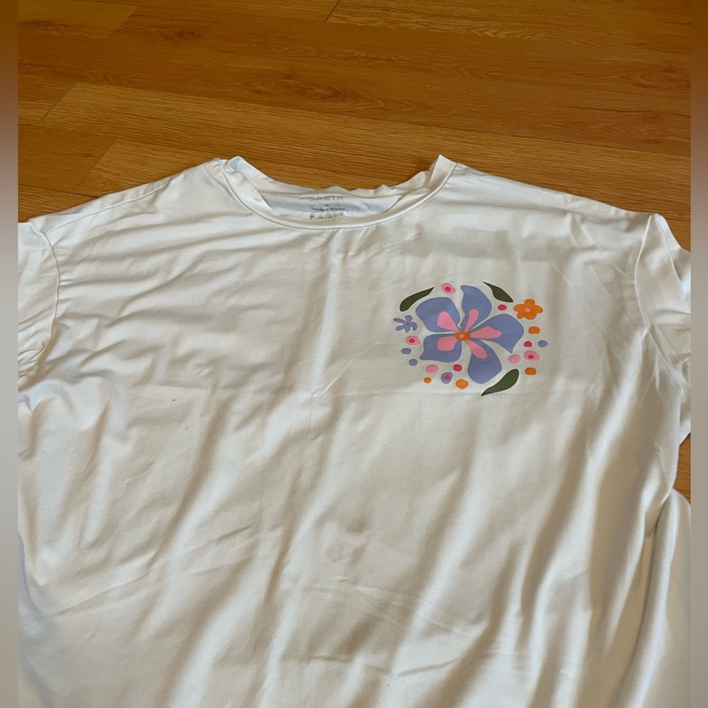 White Floral Graphic Tee
